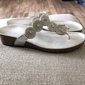 Silver Sequined Wedges